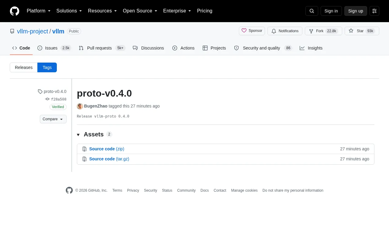 vLLM Releases proto-v0.4.0: Signature Verification and Protocol Layer Upgrade Explained