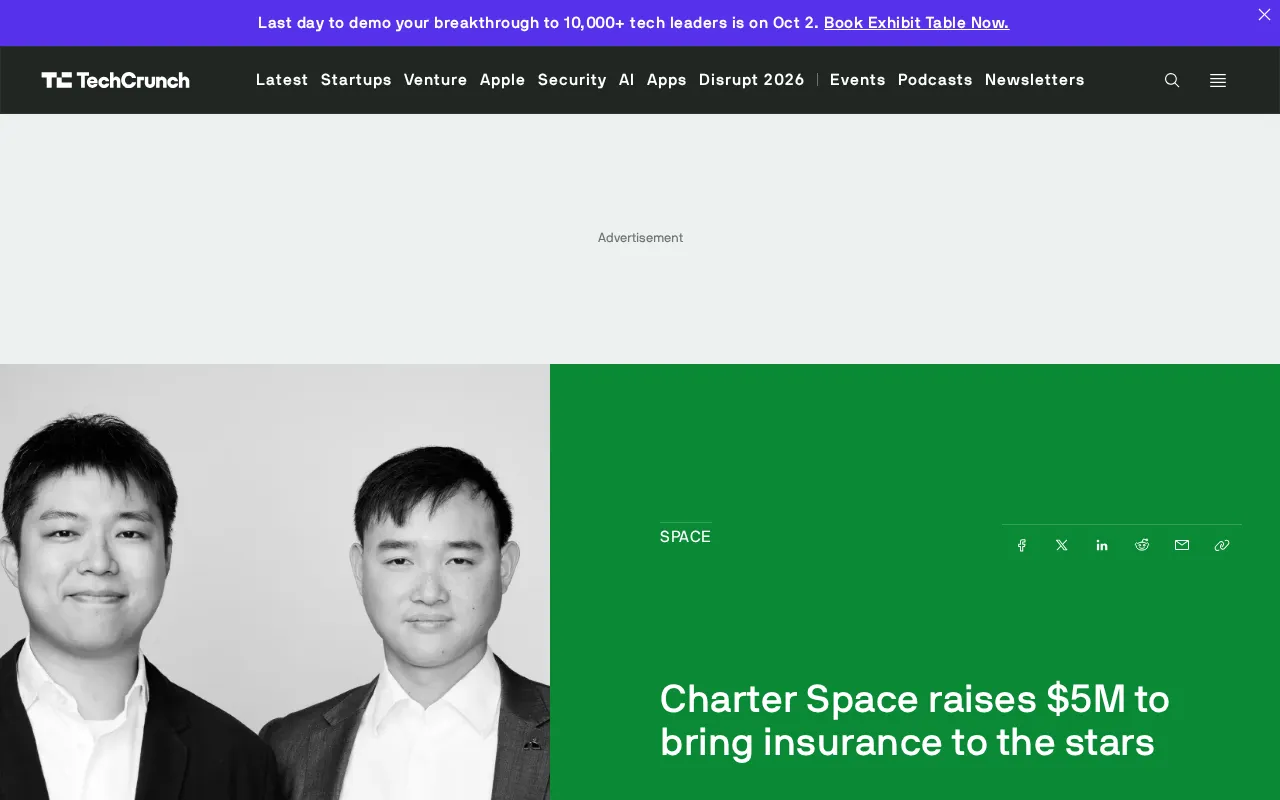 Charter Space Raises $5M to Bring Insurance Solutions to the Space Industry