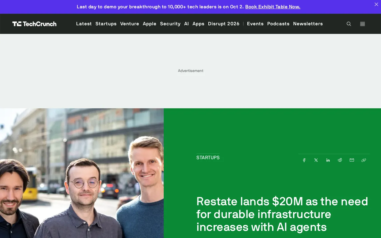 Restate Raises $20M: AI Agents Are Supercharging Demand for Durable Execution Infrastructure
