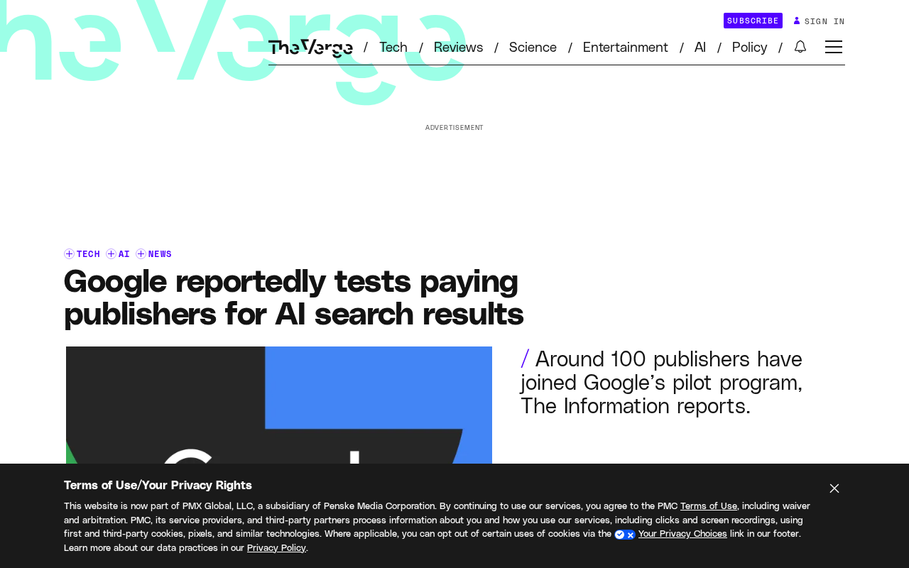 Google Reportedly Tests Paying Publishers for AI Search Content