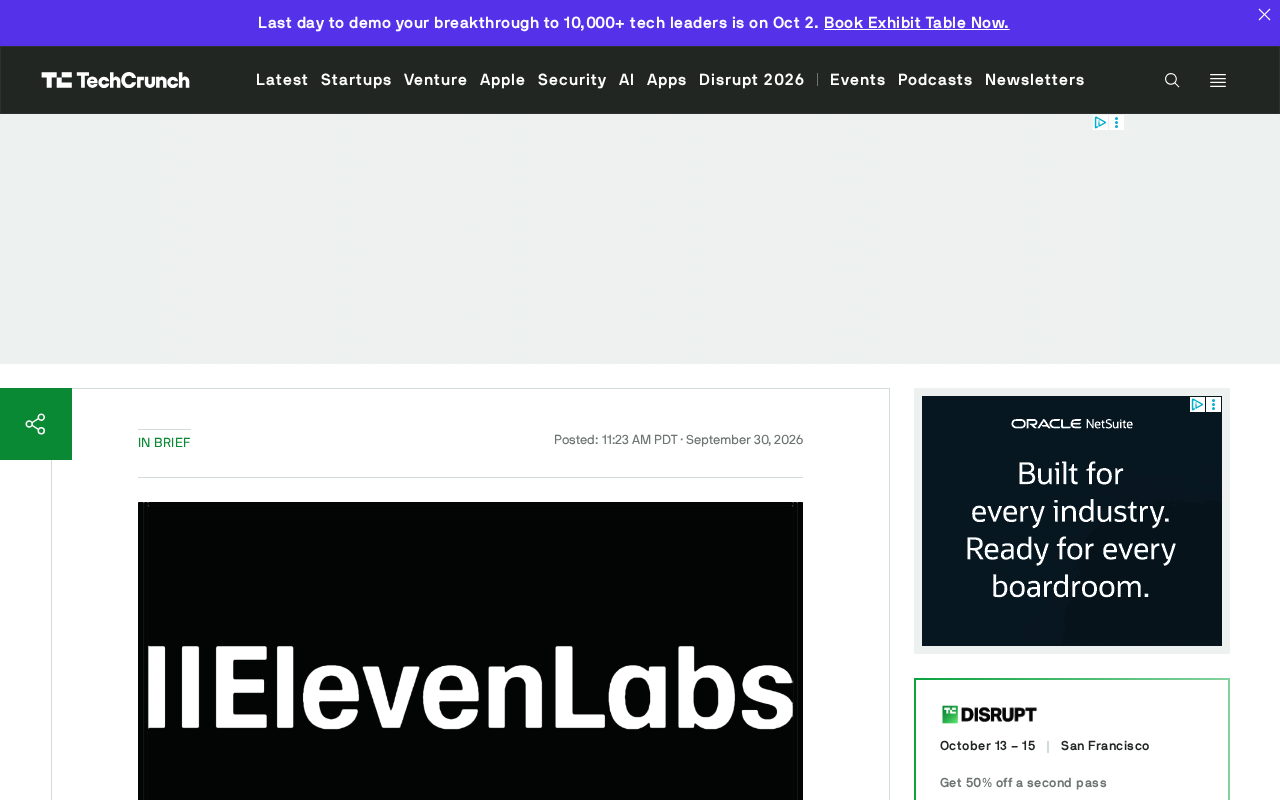 AI语音独角兽ElevenLabs估值翻倍至220亿美元