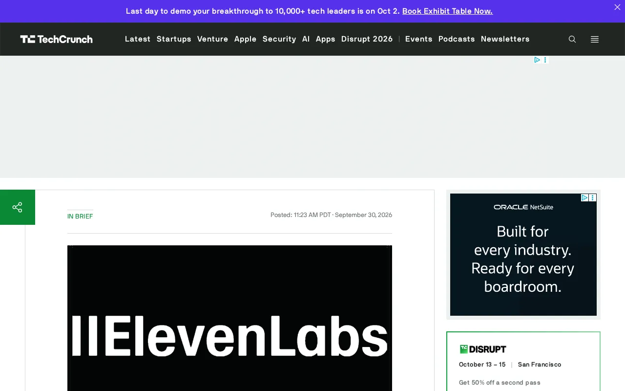 AI Voice Unicorn ElevenLabs Doubles Valuation to $22 Billion