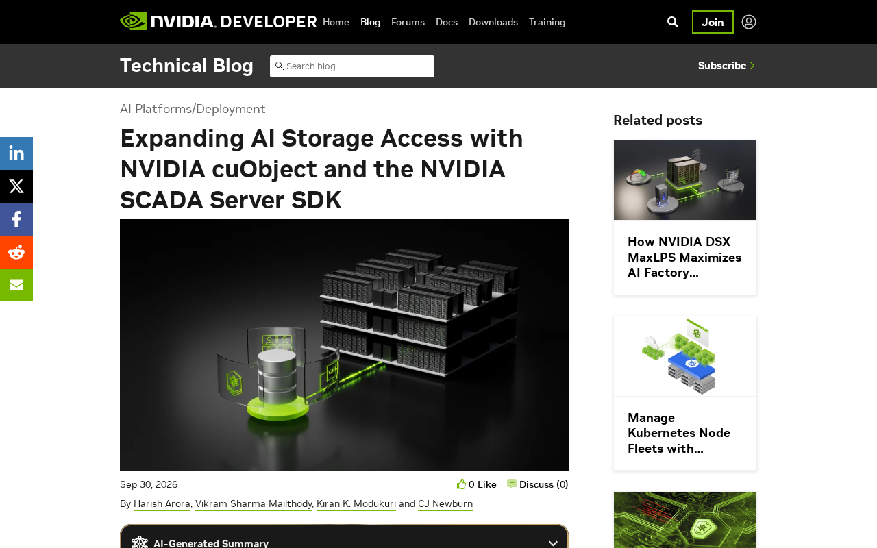 NVIDIA cuObject 与 SCADA Server SDK:加速AI存储访问新方案