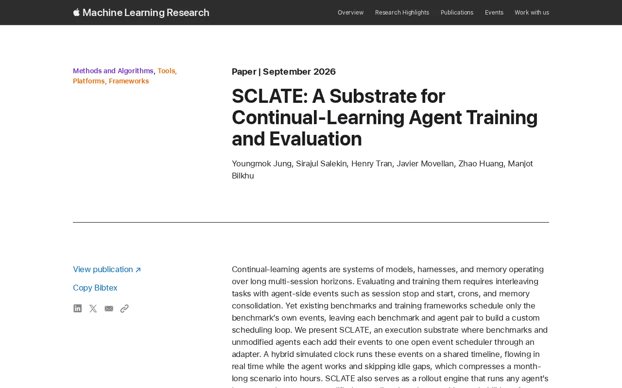 SCLATE:为持续学习智能体打造统一训练与评估底座