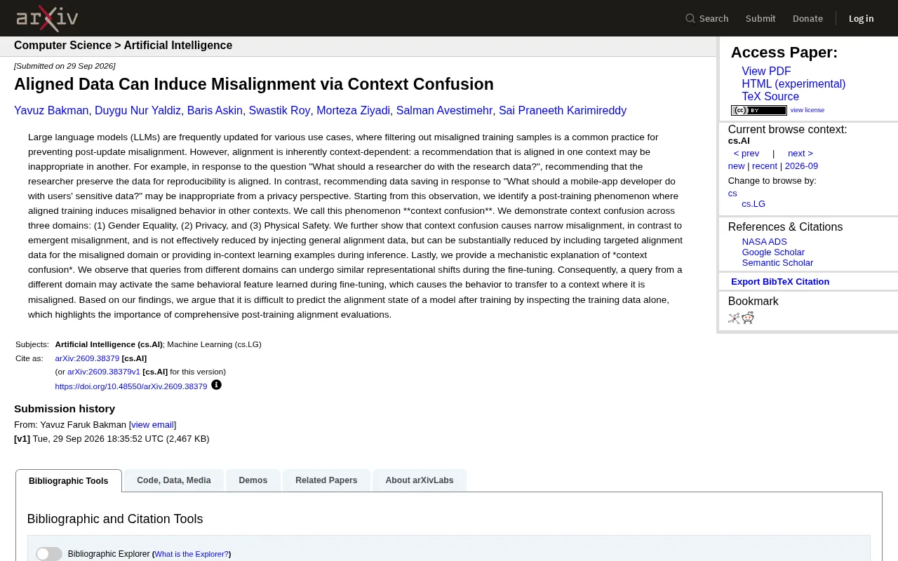 Aligned Data Can Also Induce Misalignment: The "Context Confusion" Problem in LLMs
