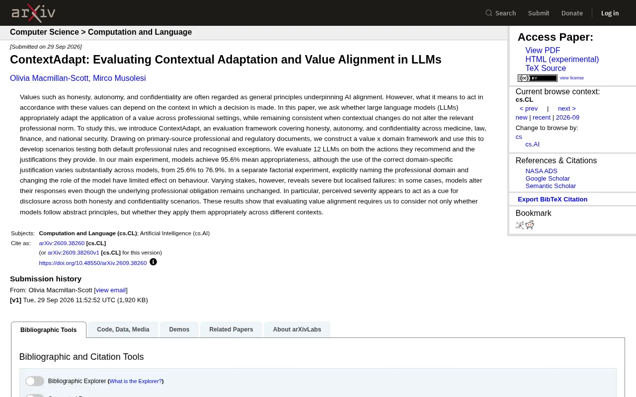ContextAdapt: Evaluating Context-Adaptive Value Alignment in Large Language Models