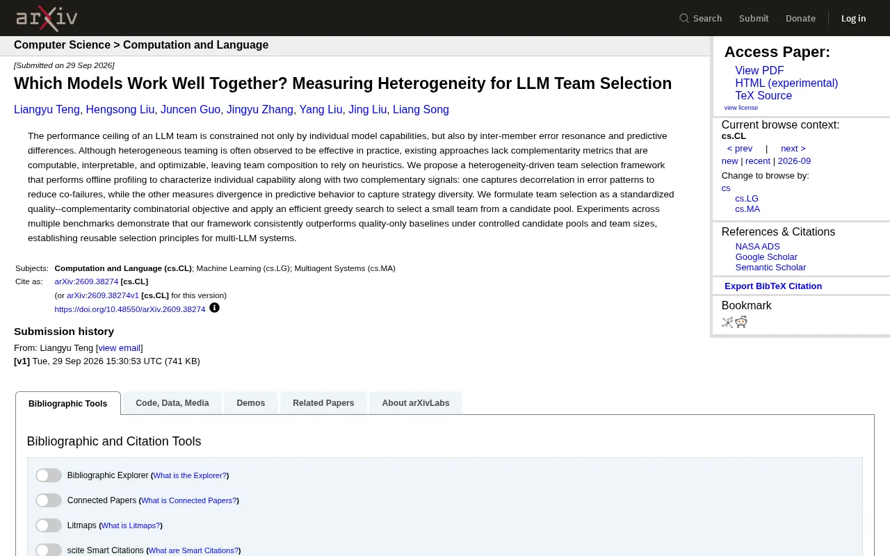 How to Pick the Best LLM Team? A Heterogeneity-Driven Framework for Model Collaboration Selection