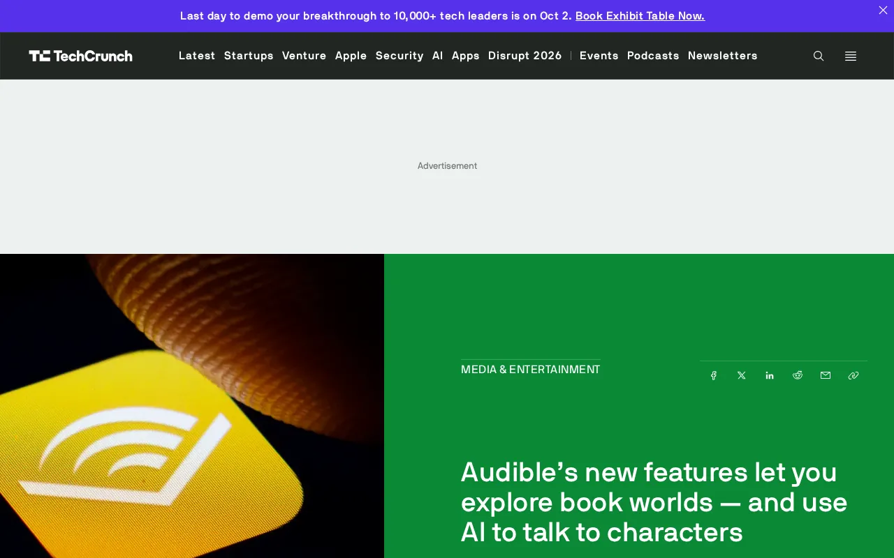 Audible推新功能:用AI与书中角色对话、探索书中世界