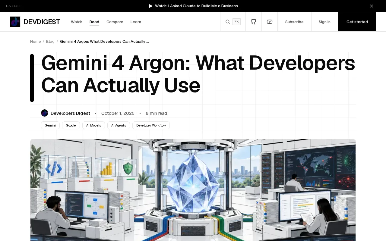 Gemini 4 Argon发布:开发者现在能用到什么?