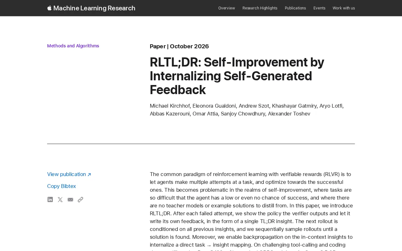 RLTL;DR:让AI从失败中总结经验实现自我提升
