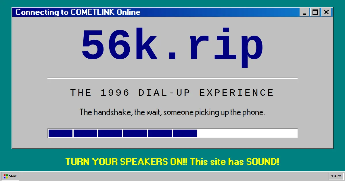 56k.rip: Reliving the Nostalgic Dial-Up Internet Experience of 1996