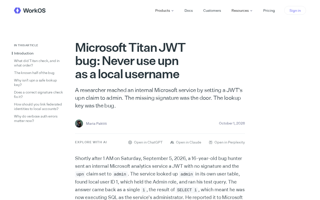 微软Titan JWT漏洞:为何upn不该做本地用户名