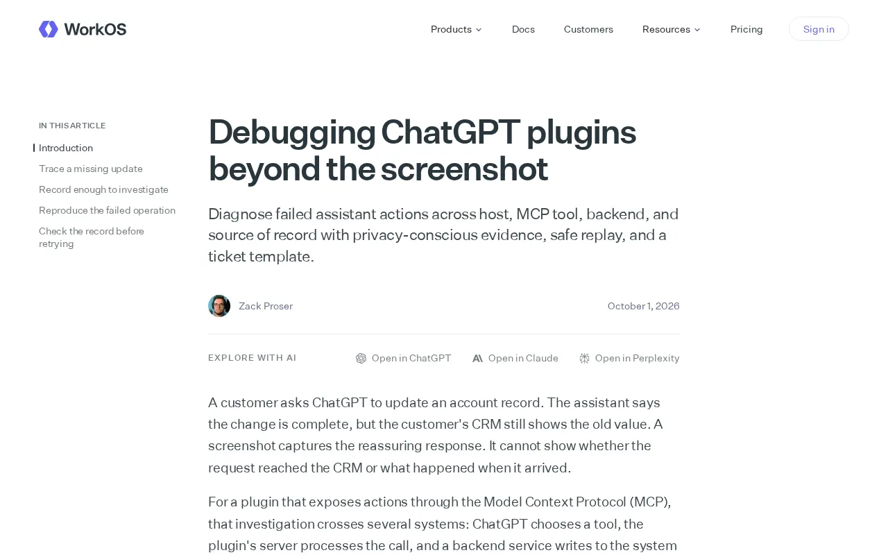 Beyond Screenshots: A Complete Methodology for Systematically Debugging ChatGPT Plugins