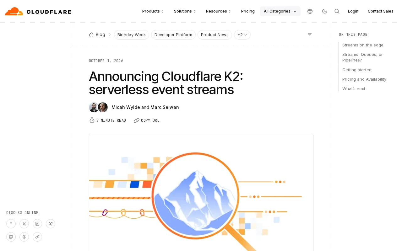 Cloudflare K2 Launch: A New Paradigm for Serverless Event Streaming