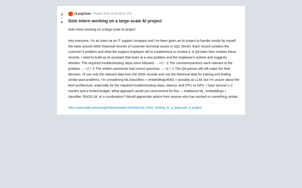 AI Quality Inspection for 400K Tickets: An Intern's Architecture Decisions