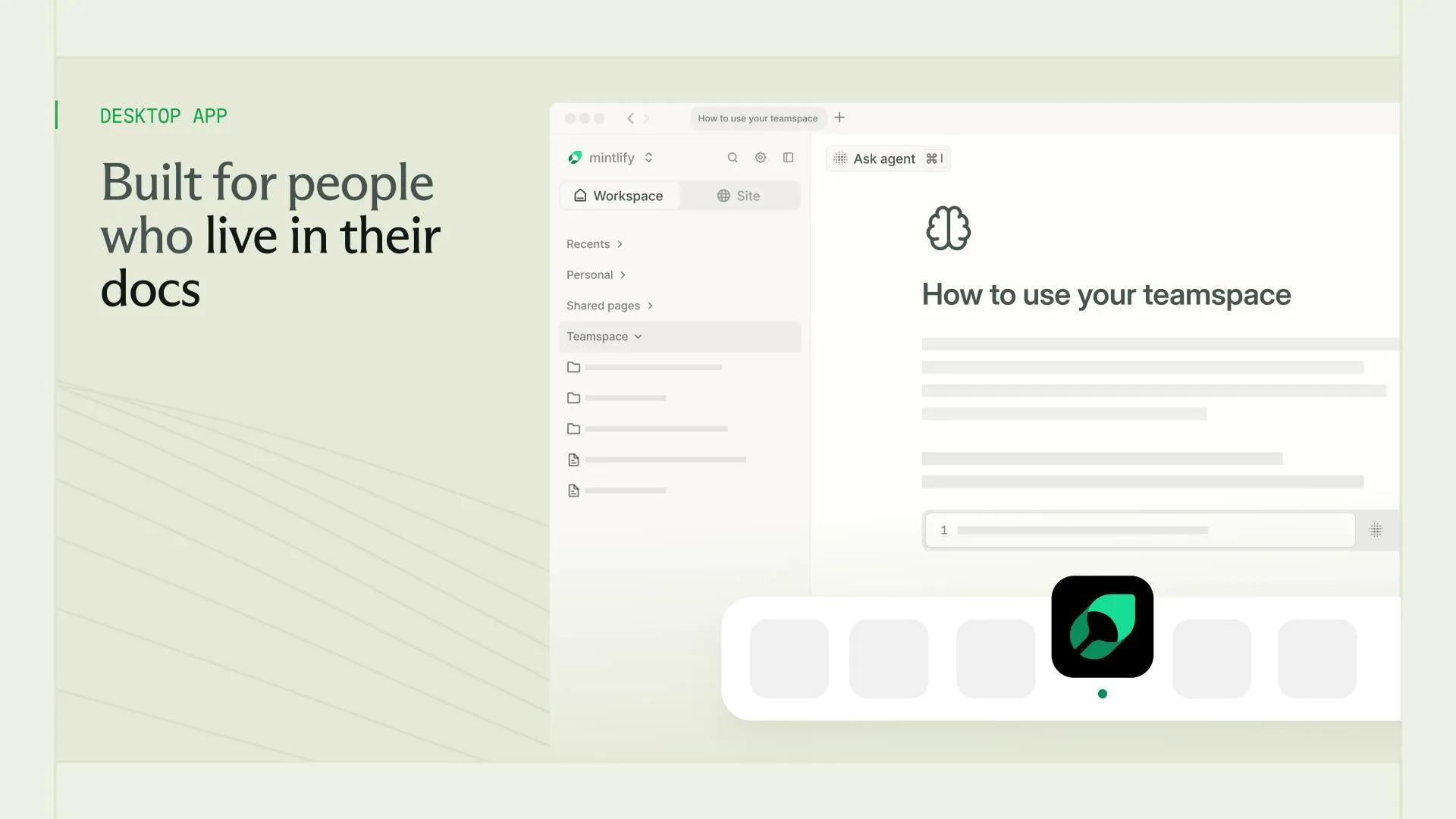 Mintlify Desktop Product Interface