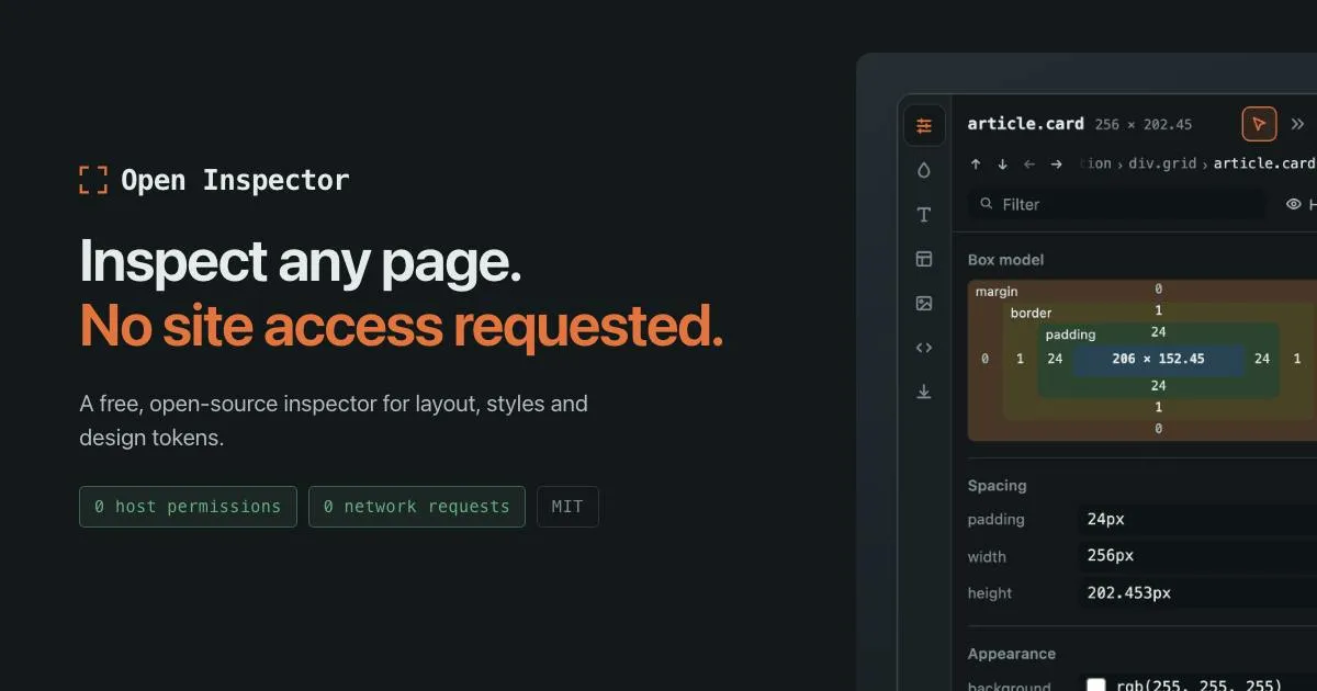 Open Inspector: The Open-Source Tool That Lets You Inspect Any Website's Design System by Hovering