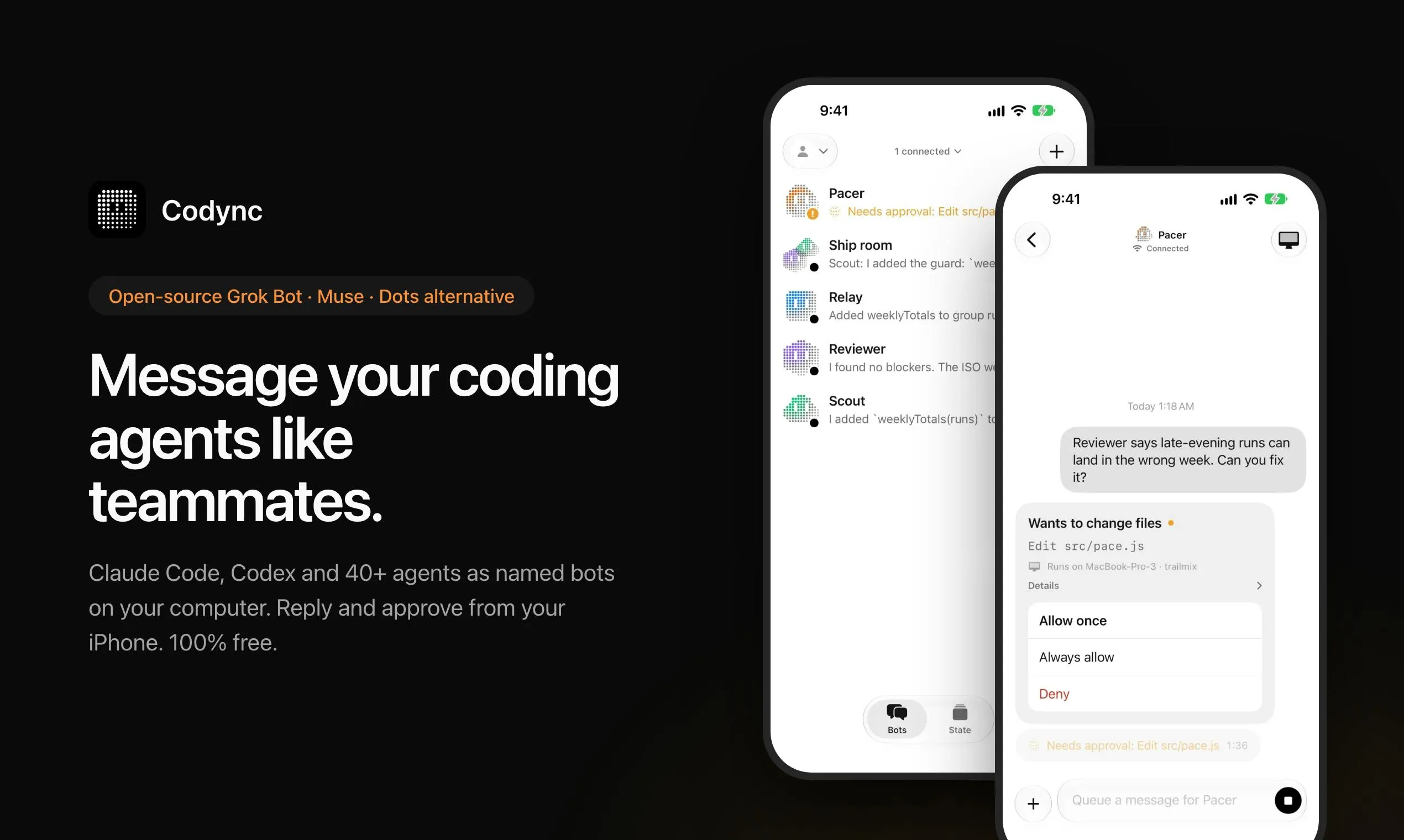 Codync: An Open-Source, Free Remote Control Solution for AI Coding Agents
