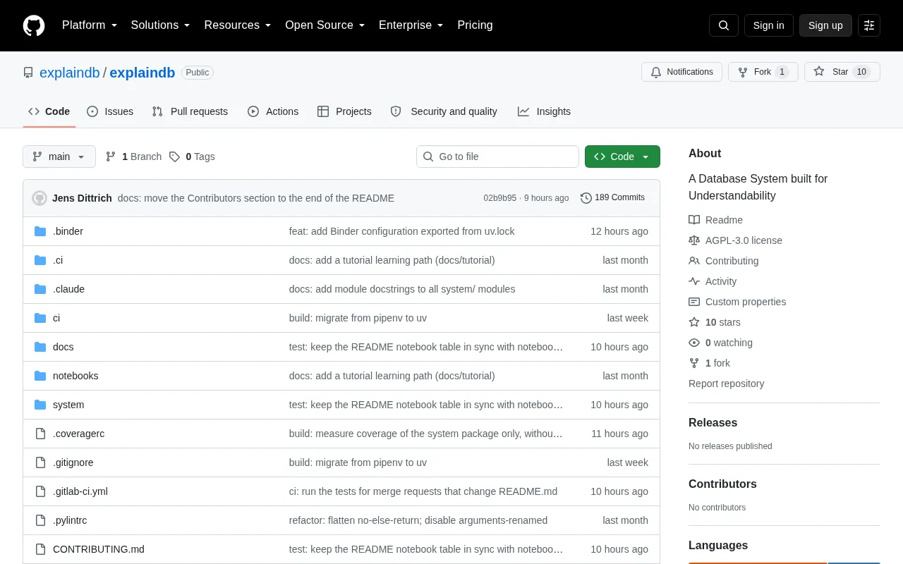 ExplainDB: A Database System Built for Understandability