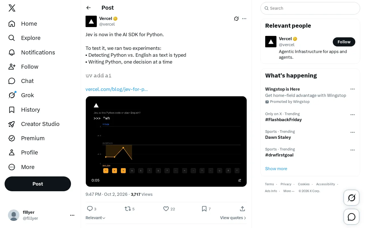 AI SDK for Python Adds Jev: Real-Time Language Detection and Incremental Code Generation Experiments