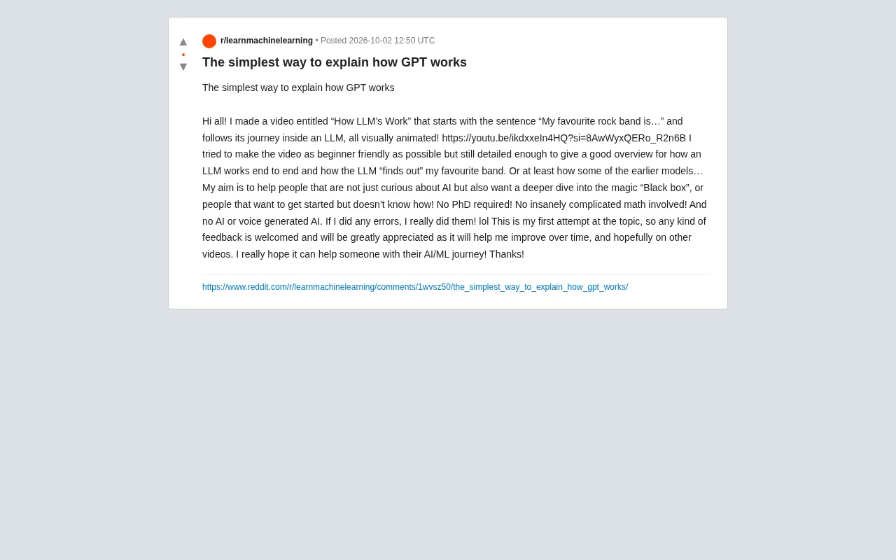 How Does GPT Actually Work? Unpacking the LLM Black Box with a Single Sentence