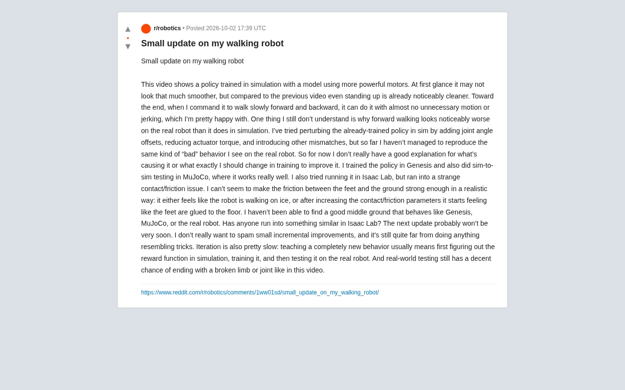 双足机器人仿真到现实迁移:Sim-to-Real难题全记录