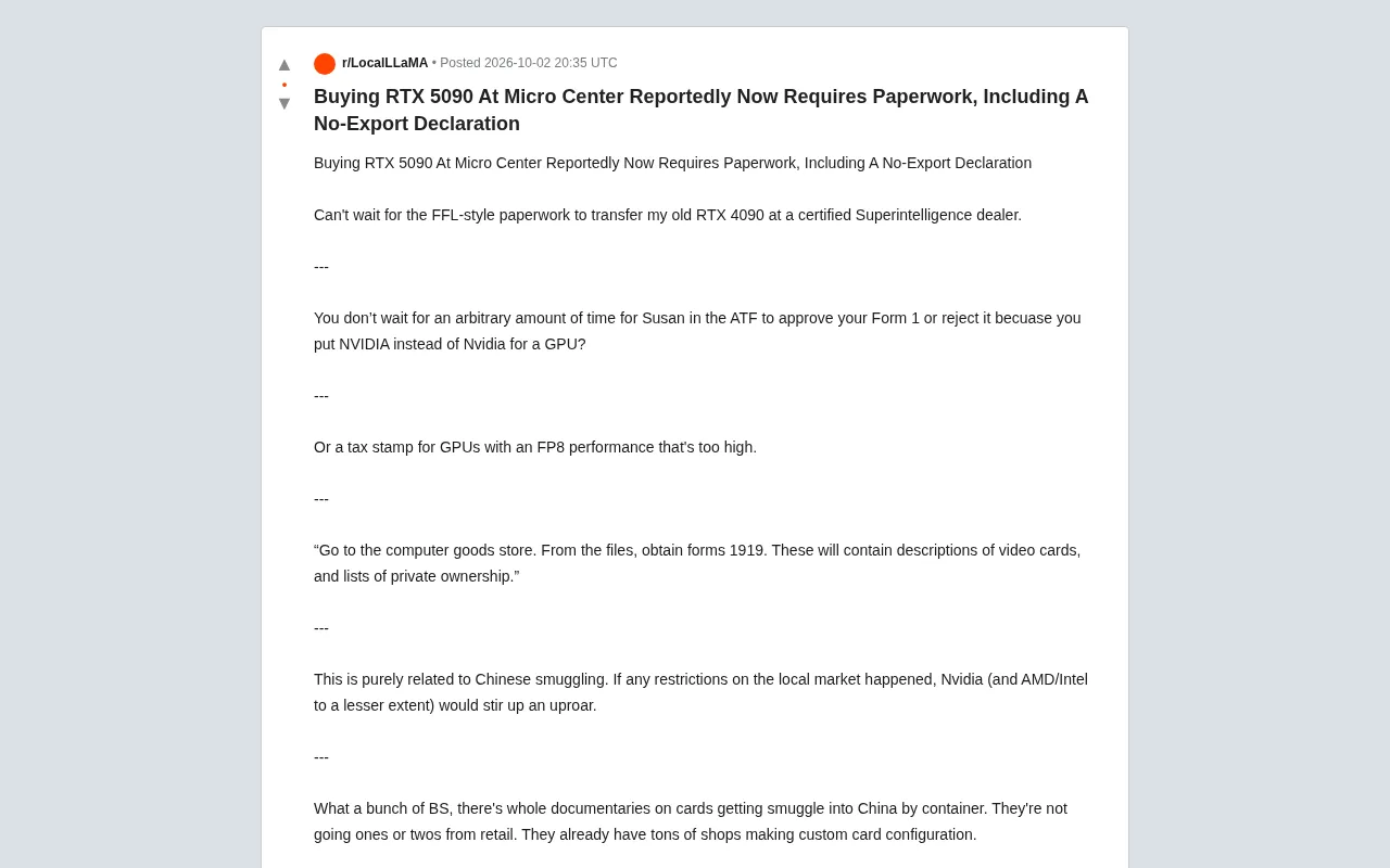 Micro Center Requires No-Export Declaration for RTX 5090 Purchases, Targeting GPU Smuggling to China