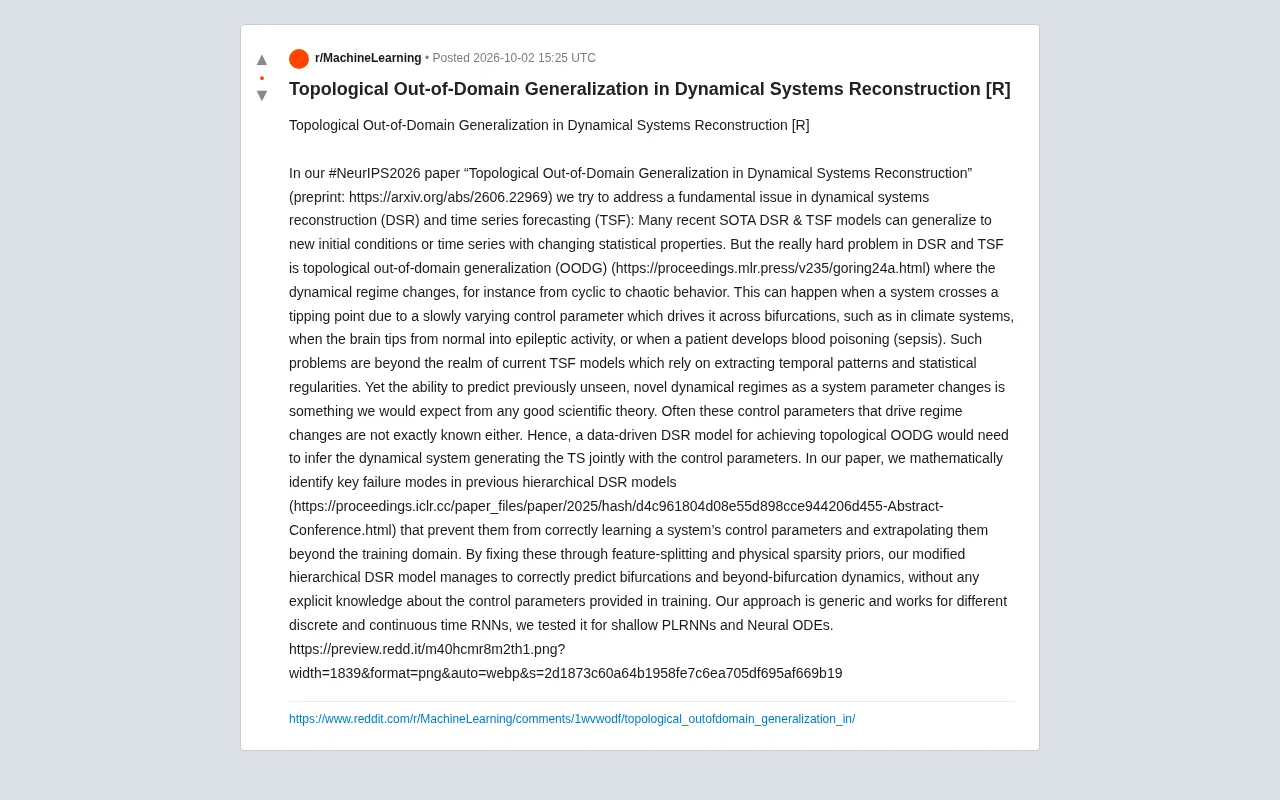 Topological Out-of-Domain Generalization: Teaching AI to Predict Dynamical Regime Shifts It Has Never Seen
