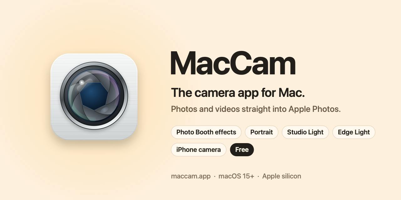 MacCam:Apple 从未推出的 Mac 原生相机应用