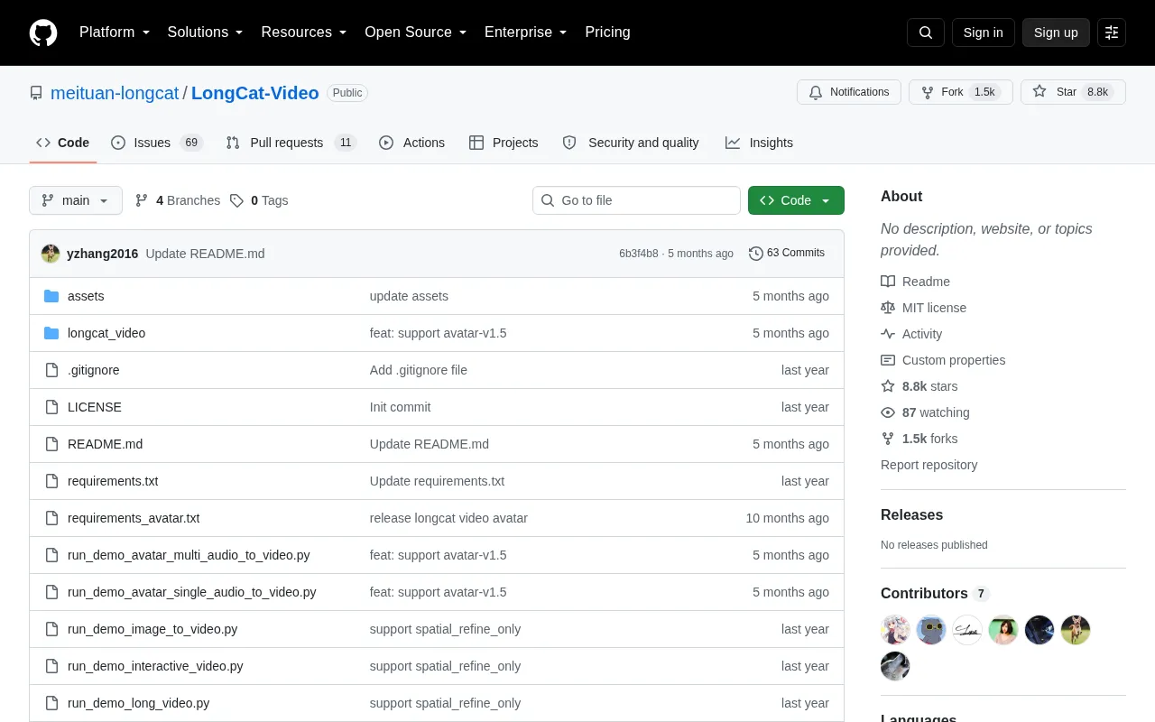 github source: meituan-longcat/LongCat-Video