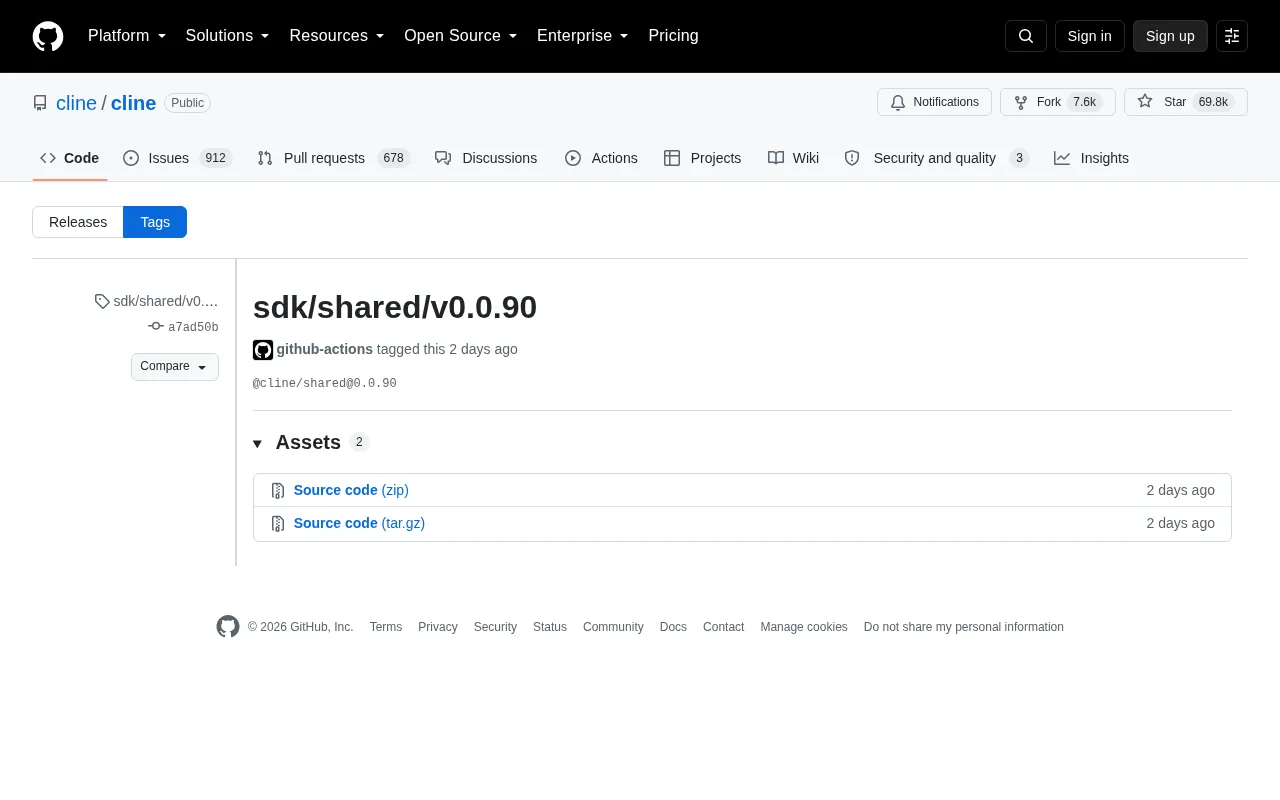 Cline SDK Releases shared v0.0.90: Open-Source AI Coding Tool Gets Another Update