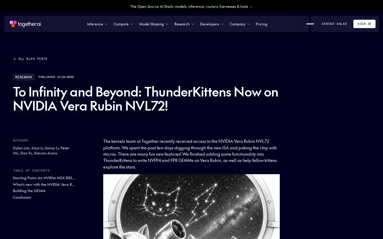 ThunderKittens Ported to NVIDIA Vera Rubin NVL72: NVFP4 GEMM Breaks 22 PFLOPS