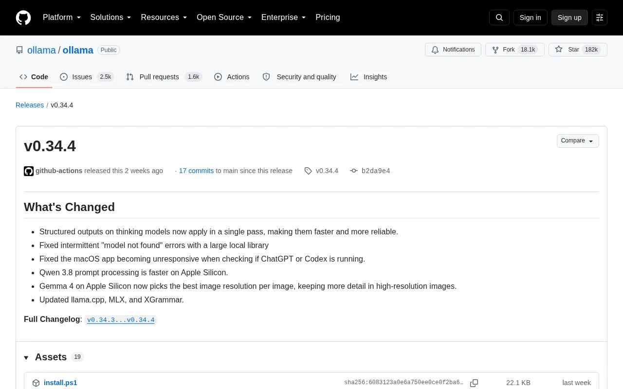 Ollama v0.34.4 Released: Faster Structured Outputs and Stronger Apple Silicon Optimization