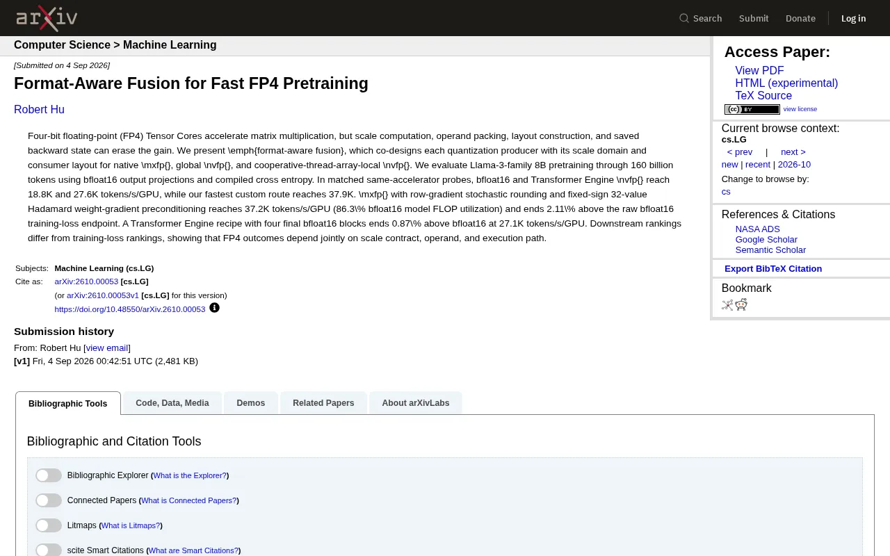 Format-Aware Fusion for Fast FP4 Pretraining