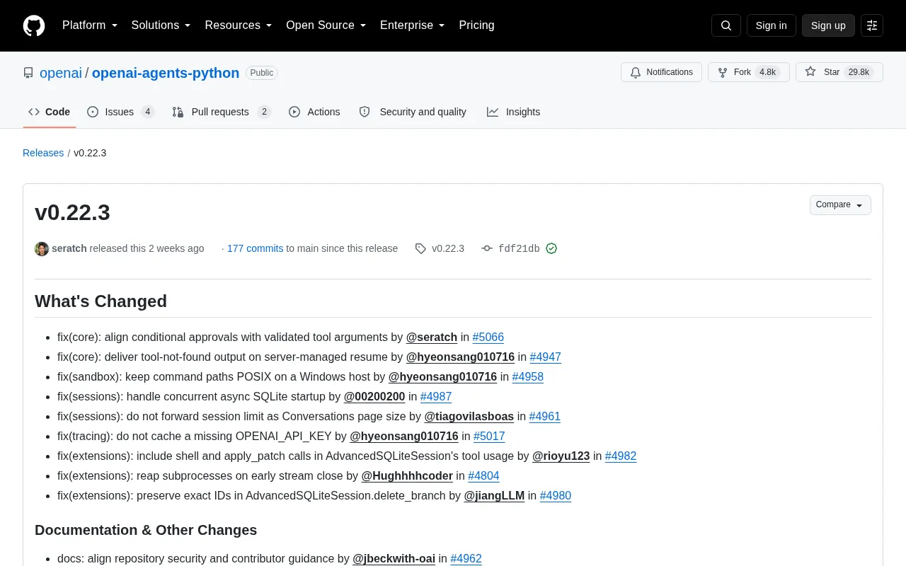 OpenAI Agents Python SDK v0.22.3: Fixes and Security Hardening — Full Breakdown