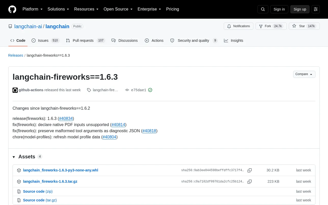 LangChain-Fireworks 1.6.3 Released: Tool Calling and PDF Support Updates Explained