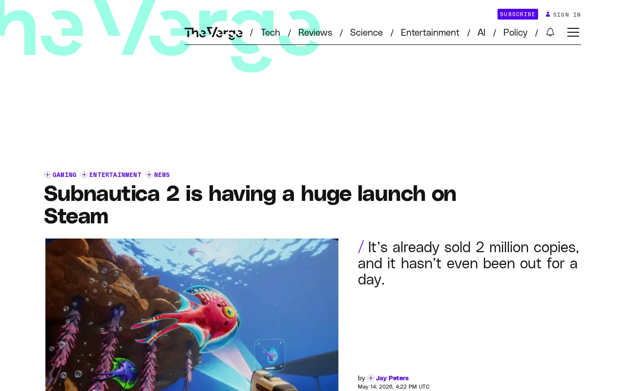 Subnautica 2 Tops Steam Charts in Under 1 Hour, Surpasses 1 Million Sales