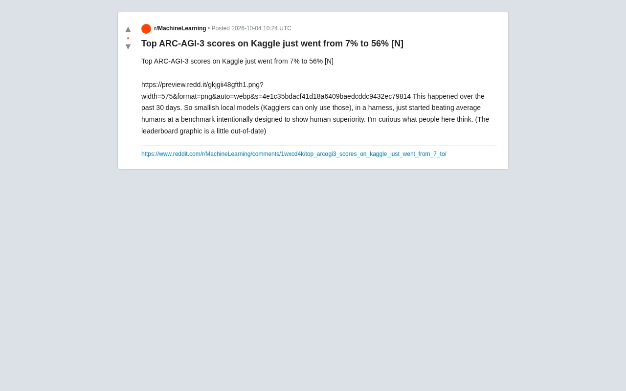 ARC-AGI-3榜单剧变:Kaggle分数30天内从7%飙升至56%