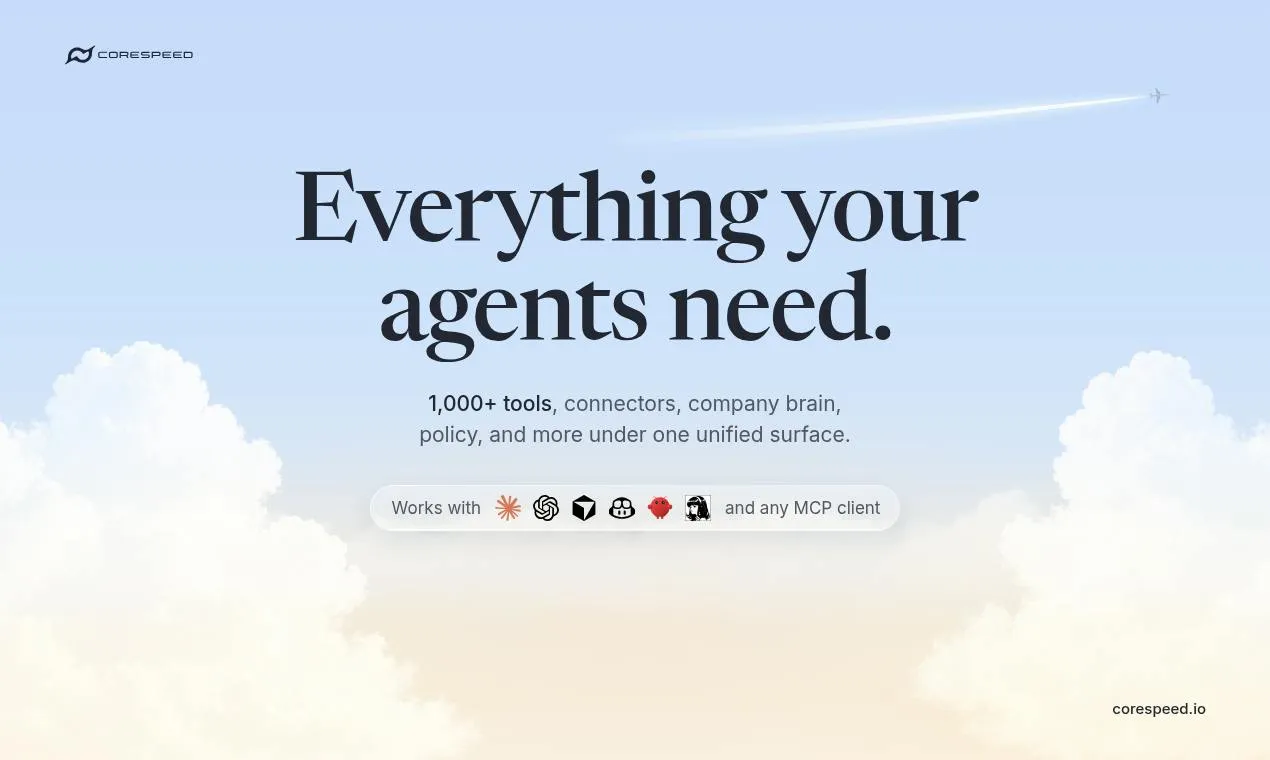 CoreSpeed: One MCP Endpoint to Rule Your AI Agents' Apps, Memory, and Tools