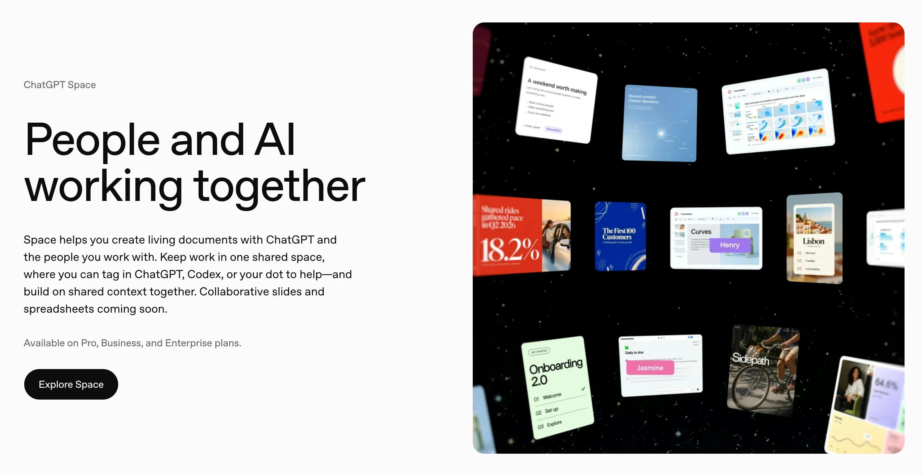 ChatGPT Space Product Page