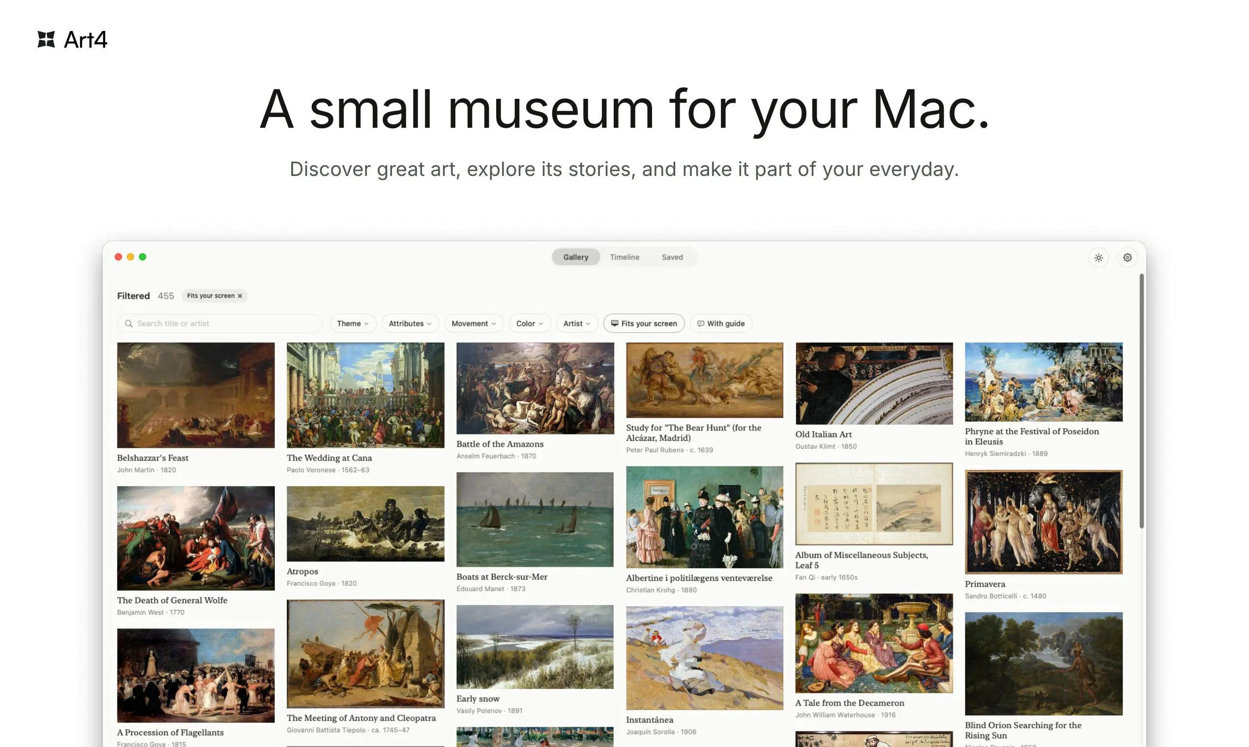 Art4: Small Art Museum for your Mac