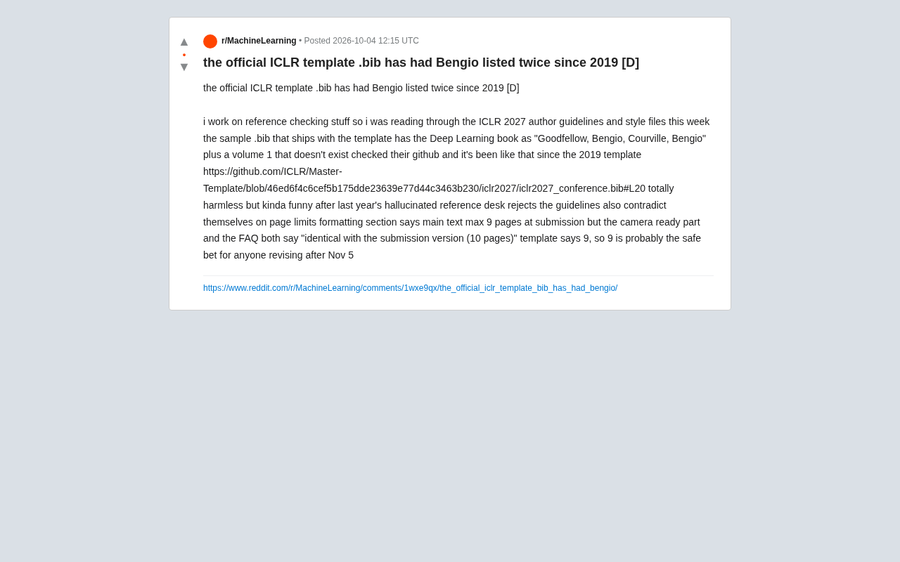 ICLR官方模板.bib的乌龙:Bengio被列了两次,还藏着不存在的卷次