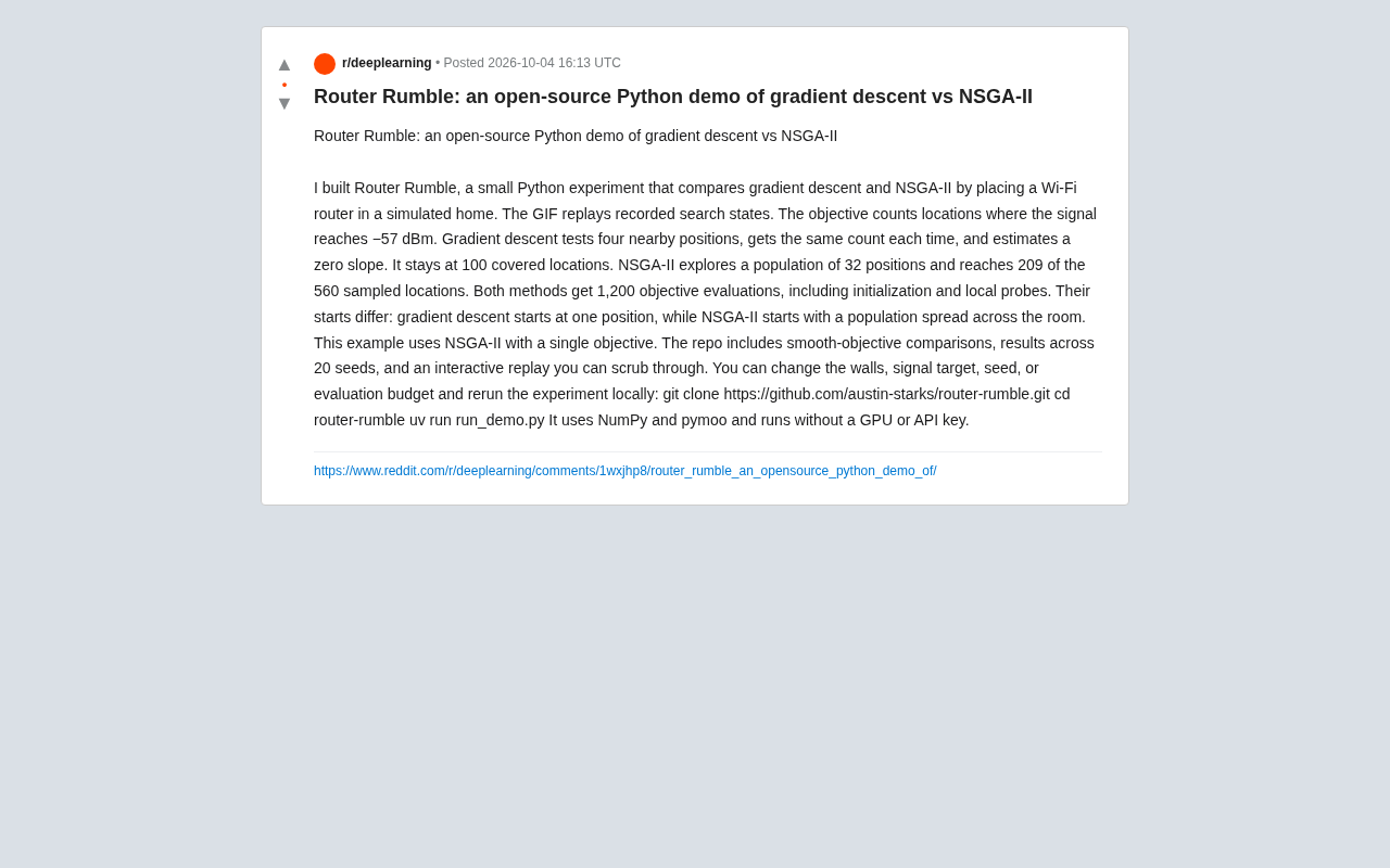 Router Rumble:用WiFi路由器演示梯度下降为何败给NSGA-II