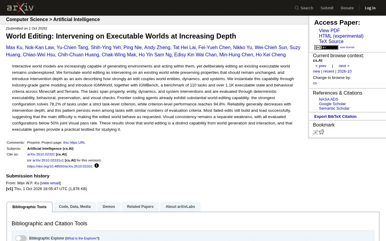 World Editing: How AI Is Redefining the Boundaries of Executable World Modification