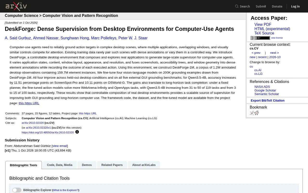 DeskForge: Training Computer-Use Agents with Dense Supervision from Desktop Environments