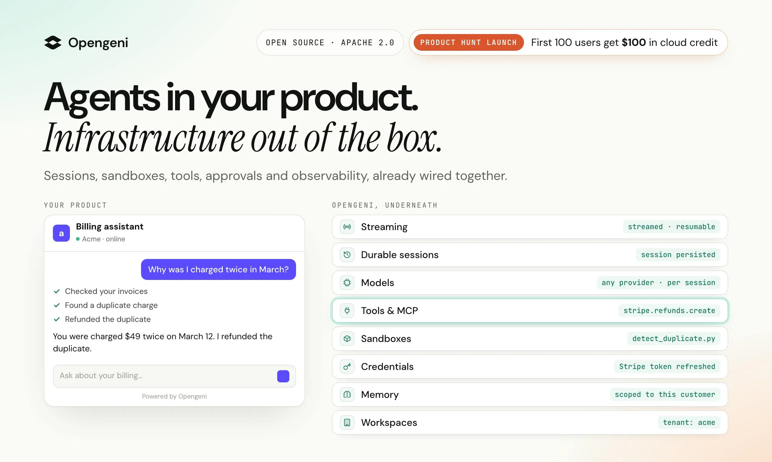 Opengeni: Infrastructure for Shipping AI Agents in Minutes