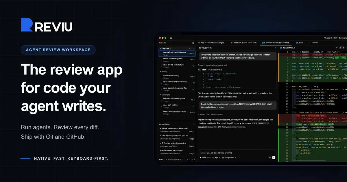 Reviu: The Code Review Workbench Built for AI Coding Agents