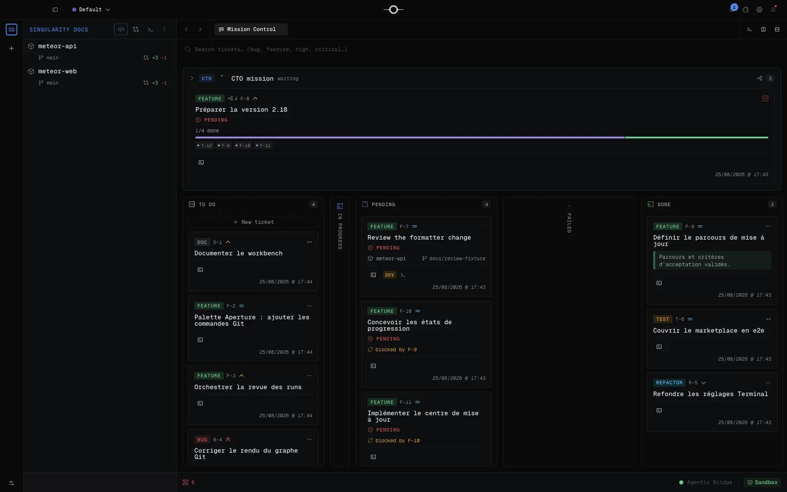 Singularity product interface