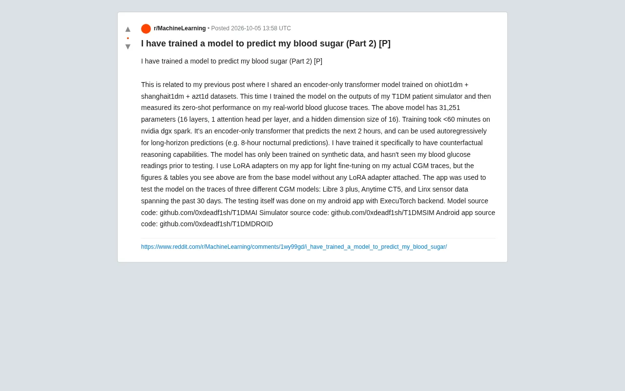 Training a Transformer on Synthetic Data to Predict Blood Sugar: A Developer's T1DM Experiment