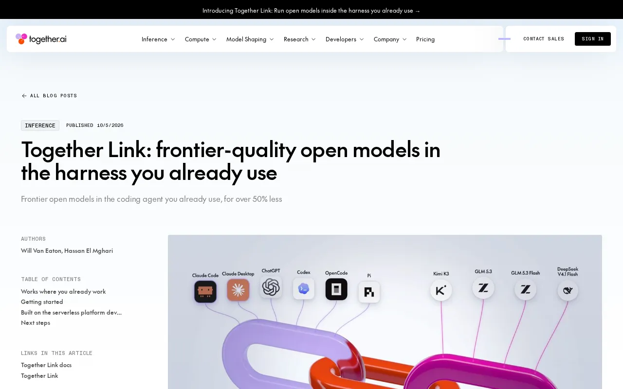Together Link: Connect Open-Source Models to Your AI Coding Assistant with One Command